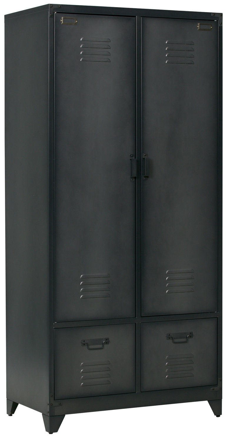vtwonen Locker - Metaal - Zwart - 190x90x50