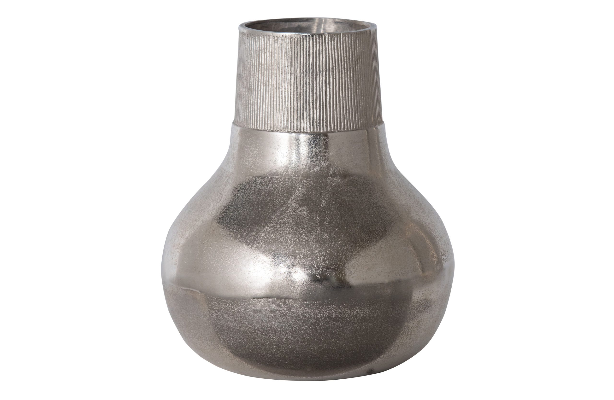 BePureHome Metal Vaas L - Metaal - Zilver - 36x30x30