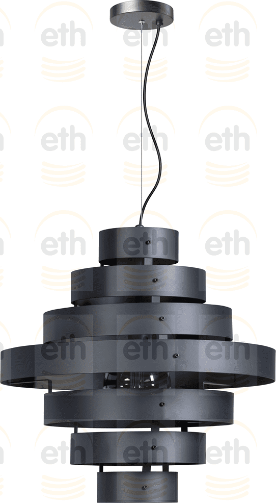 Blagoon hanglamp 7 rings E27 D500xH15000mm antraciet ETH verlichting 05-HL4358-30