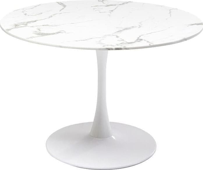 Eettafel Veneto Marble White Ø110cm Kare Design Eettafel 86017