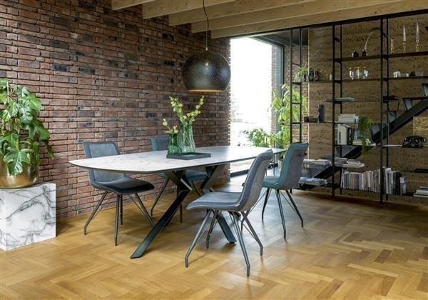 Xooon Masura bartafel ovaal - 150 x 105 cm - (hoogte 92 cm) - wit Eettafel