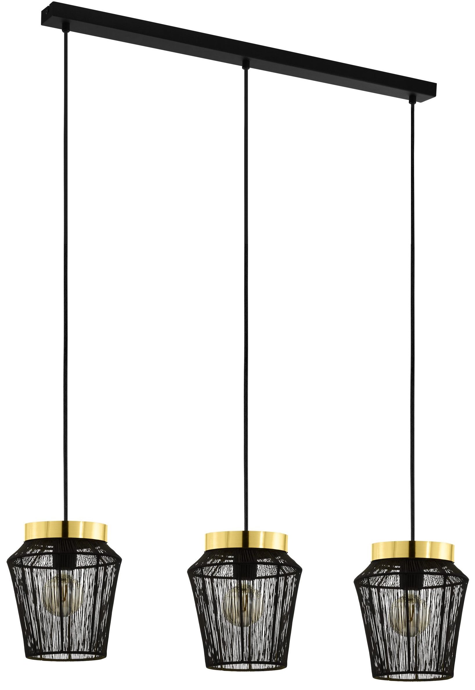 Escandidos hanglamp - zwart - geelkoper