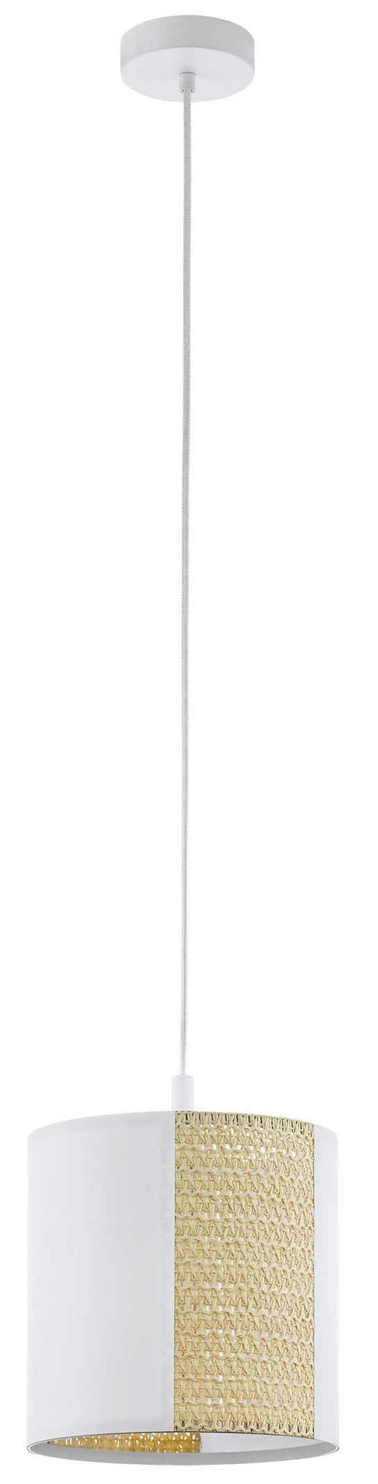 Hanglamp arnhem e27 stof wit/beige - wit Eglo Hanglamp 43401-EGLO