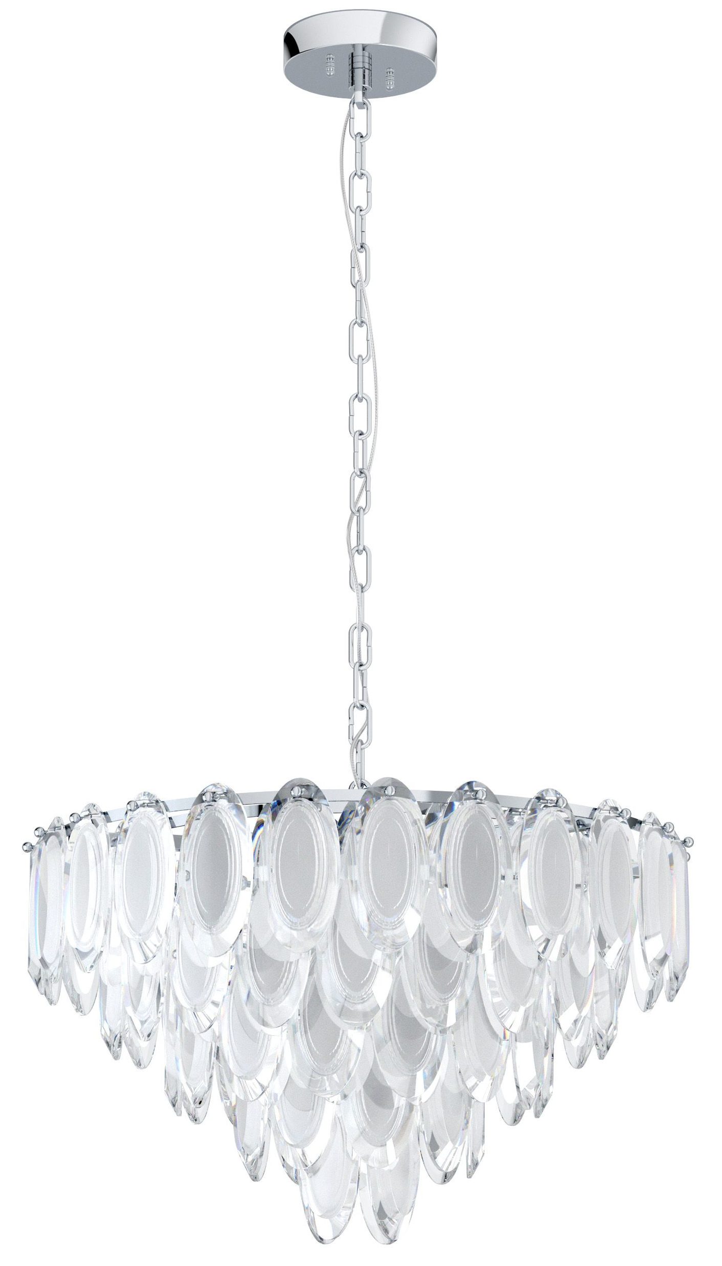 Hanglamp carvario 10li e14 chroom/mat glas - chroom