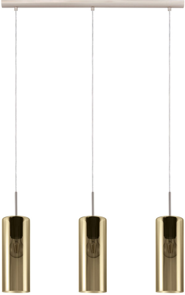 Hanglamp selvino 3li e27 l710 nik.mat/goudkleur glas - nikkel-mat Eglo Hanglamp 98697-EGLO