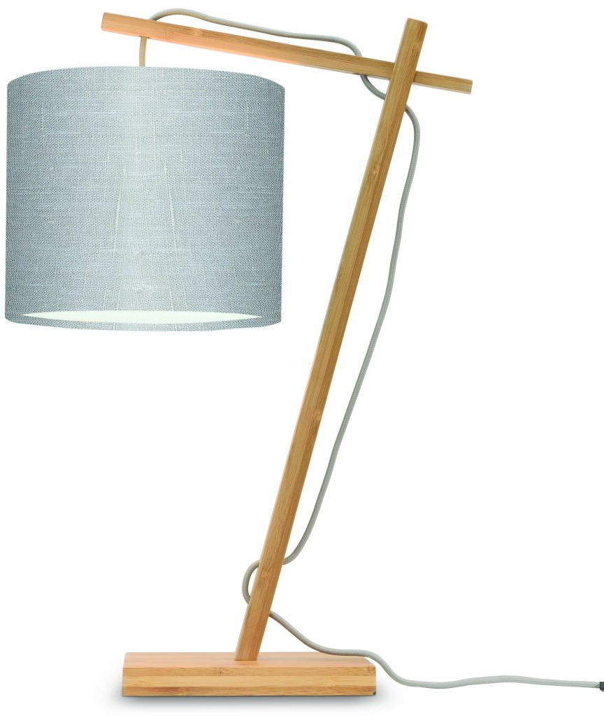 Tafellamp Andes bamboe nat. h.46cm - kap 18x15cm ecolin. l.grijs