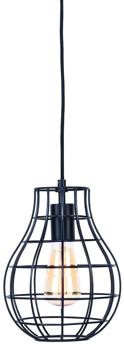 Hanglamp draadijzer Pittsburgh dia.20xh.26cm, zwart