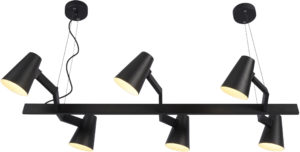 Hanglamp ijzer Biarritz 6-arm l.120xb.65cm verstelbaar, zwart it's about RoMi Hanglamp BIARRITZ/H6/B
