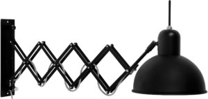 Wandlamp ijzer Aberdeen h.27cm/l.60-85cm, kap dia.20xh.17cm, mat zwart it's about RoMi Wandlamp ABERDEEN/W/B