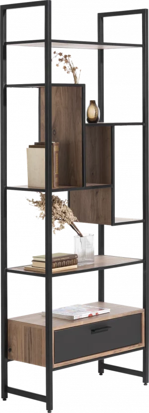 Xooon Torano roomdivider / boekenkast 75 cm - 1-lade T&T + 7-niches Kast
