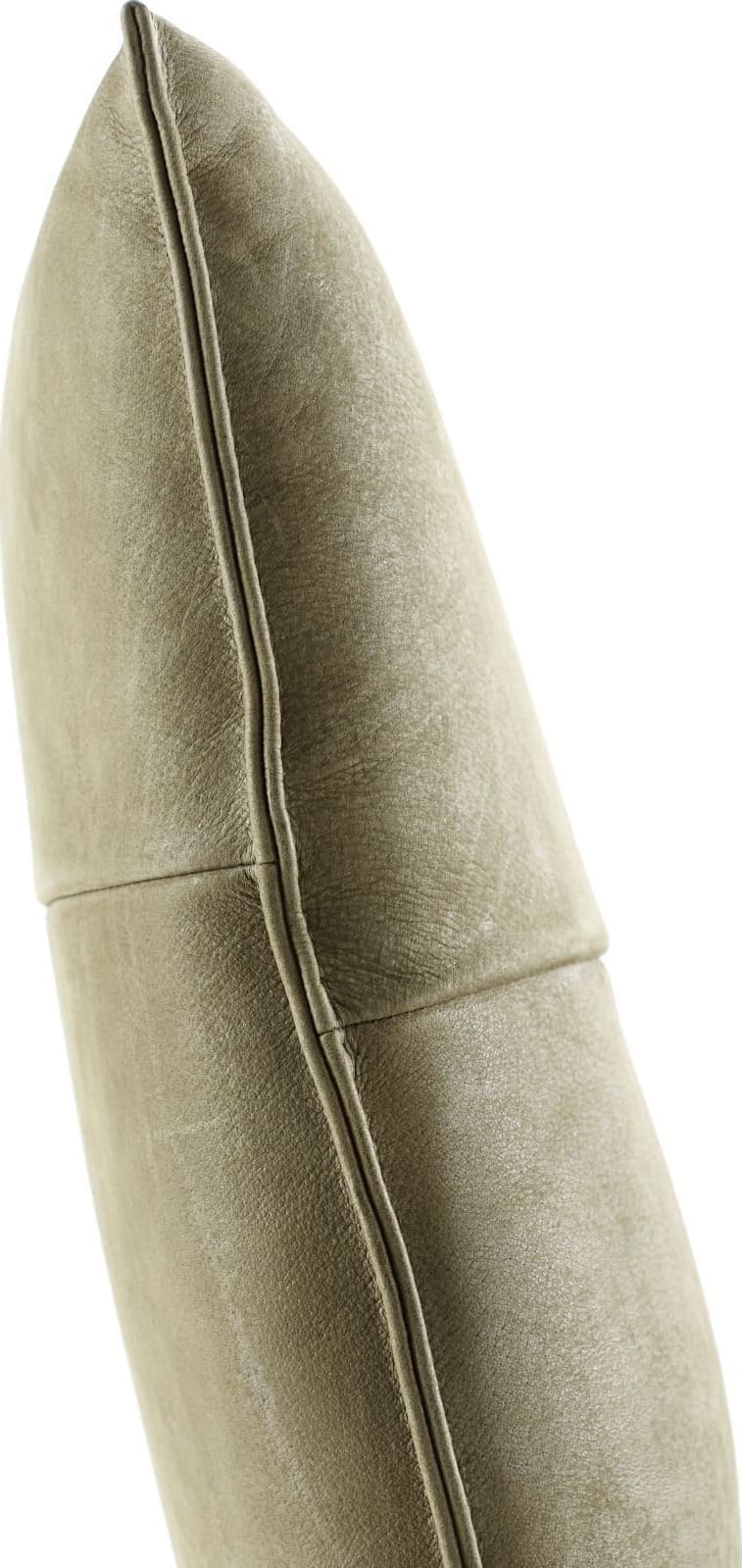 Eetstoel 1700 House of Dutchz in leder kenia olive met zwarte metalen poten met zwarte skatewielen.
