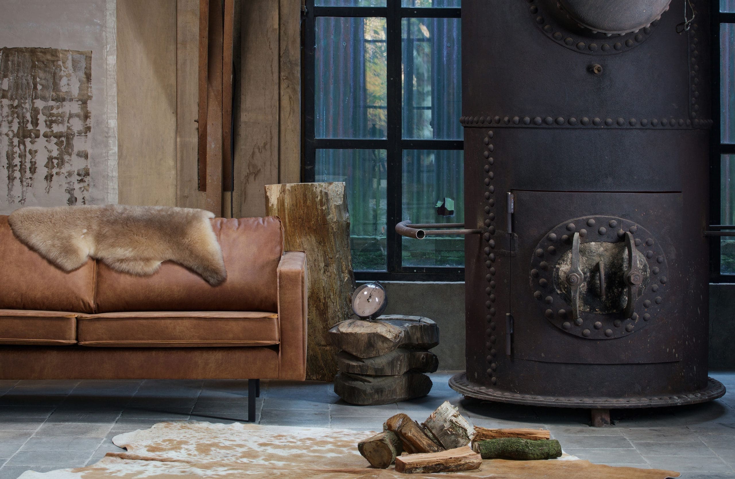 BePureHome Rodeo 2,5-zitsbank Cognac Cognac Bank