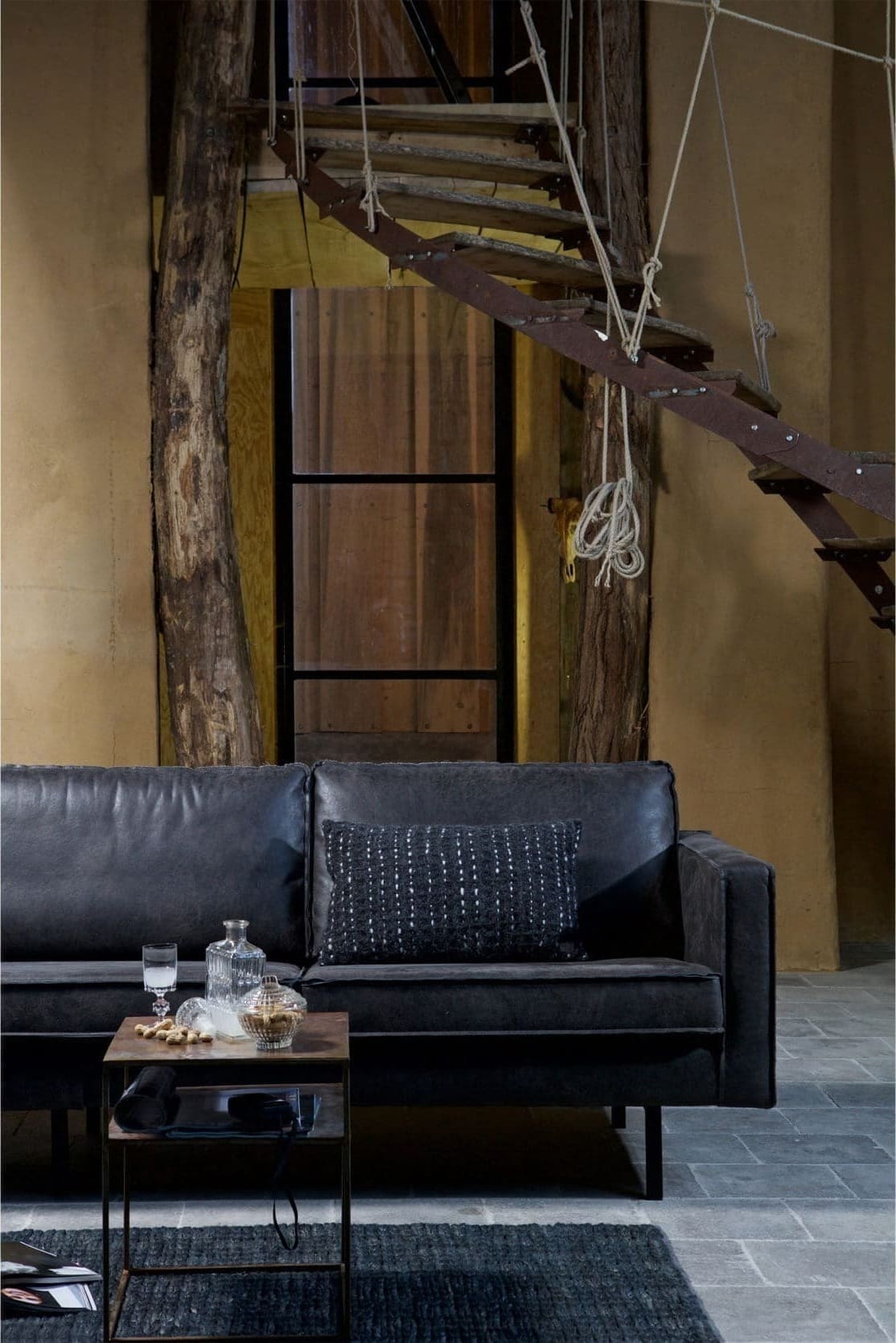 BePureHome Rodeo 2,5-zitsbank Zwart Black Bank