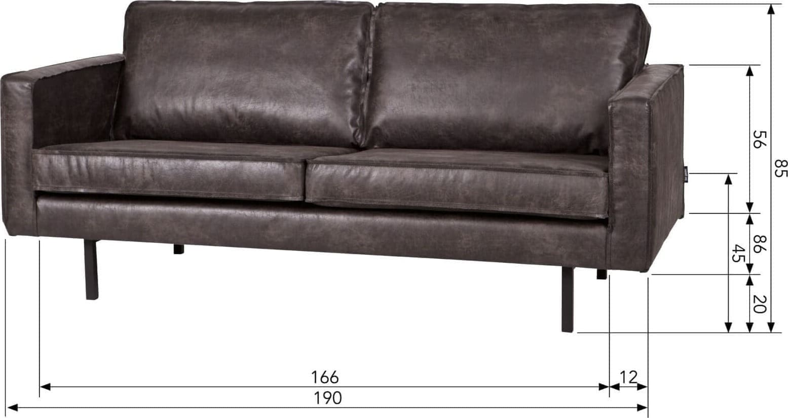 BePureHome Rodeo 2,5-zitsbank Zwart Black Bank