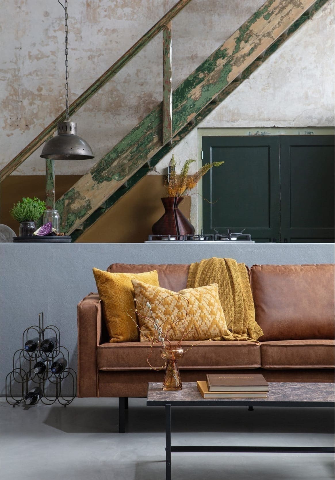 BePureHome Rodeo 3-zitsbank Cognac Cognac Bank