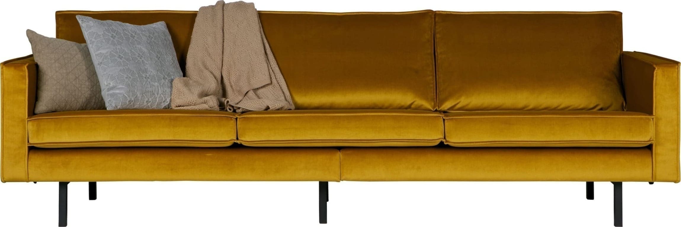 BePureHome Rodeo 3-zitsbank Velvet Oker Ochre Bank