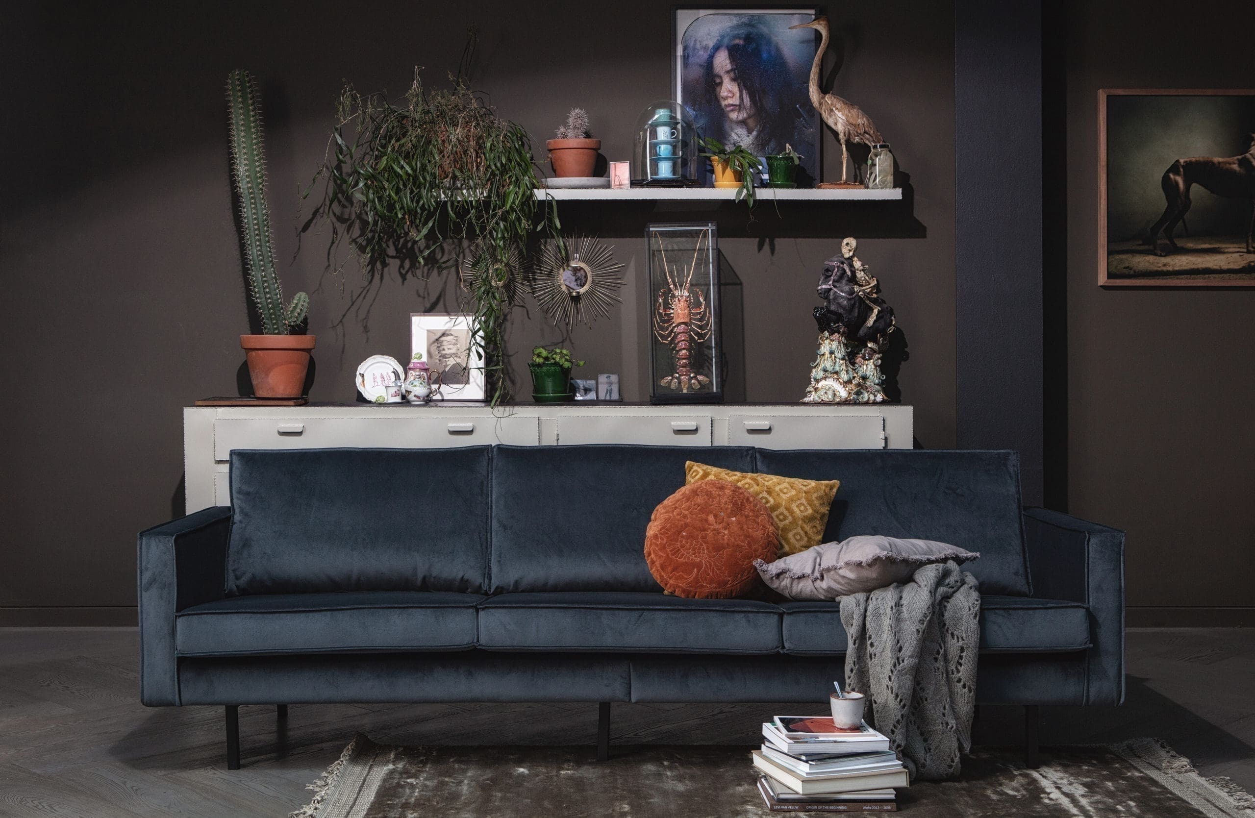 BePureHome Rodeo 3-zitsbank Velvet Teal Teal Bank