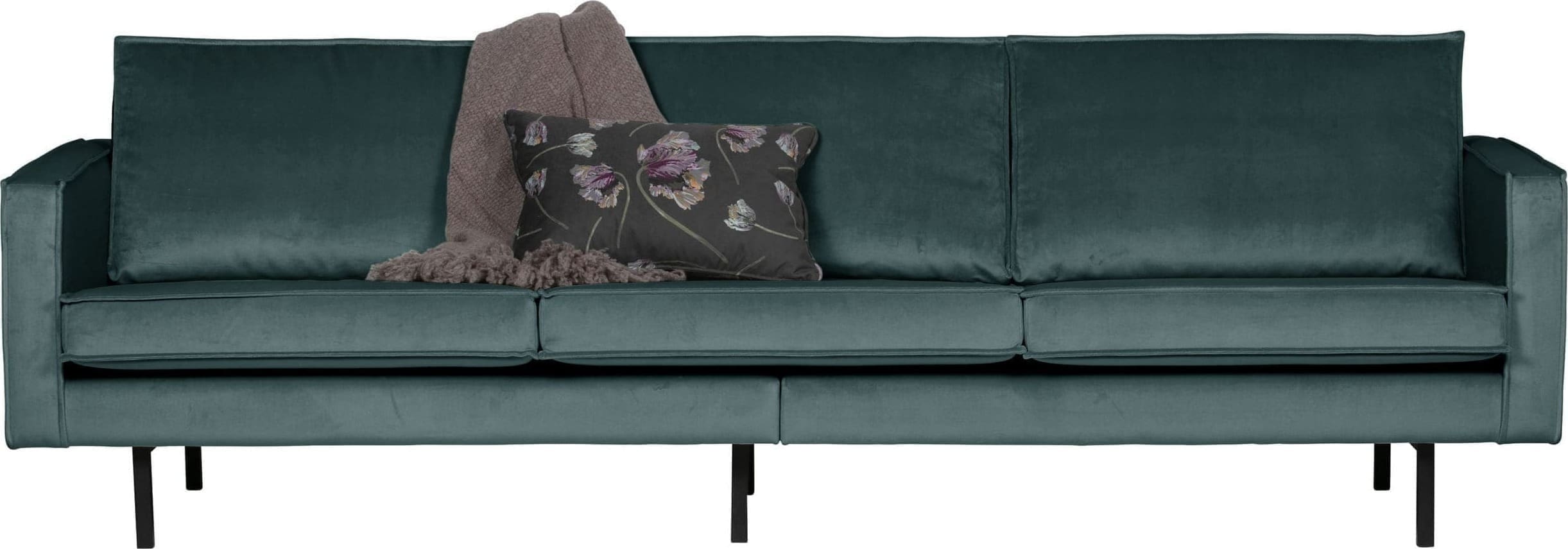 BePureHome Rodeo 3-zitsbank Velvet Teal Teal Bank