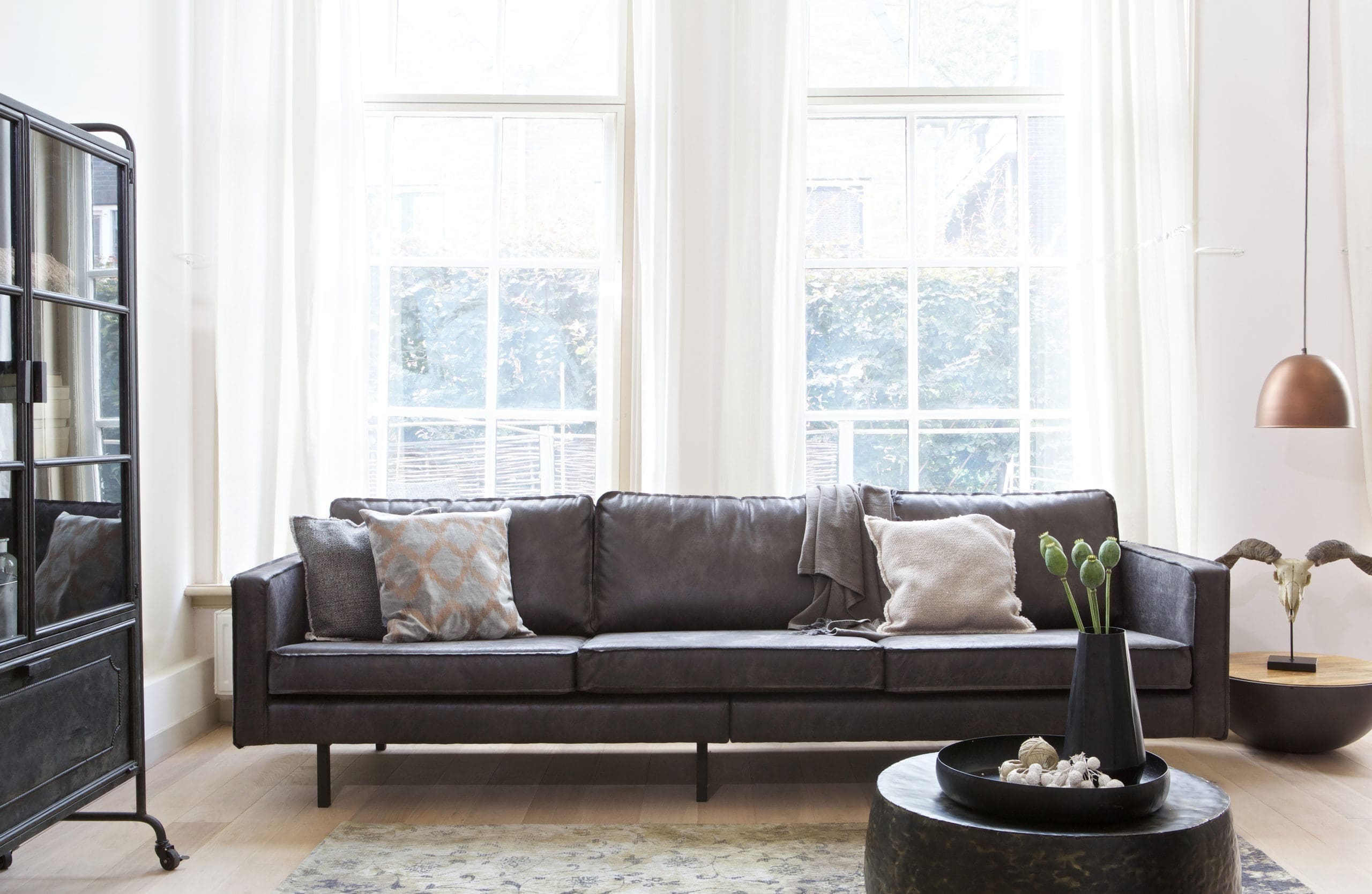 BePureHome Rodeo 3-zitsbank Zwart Black Bank