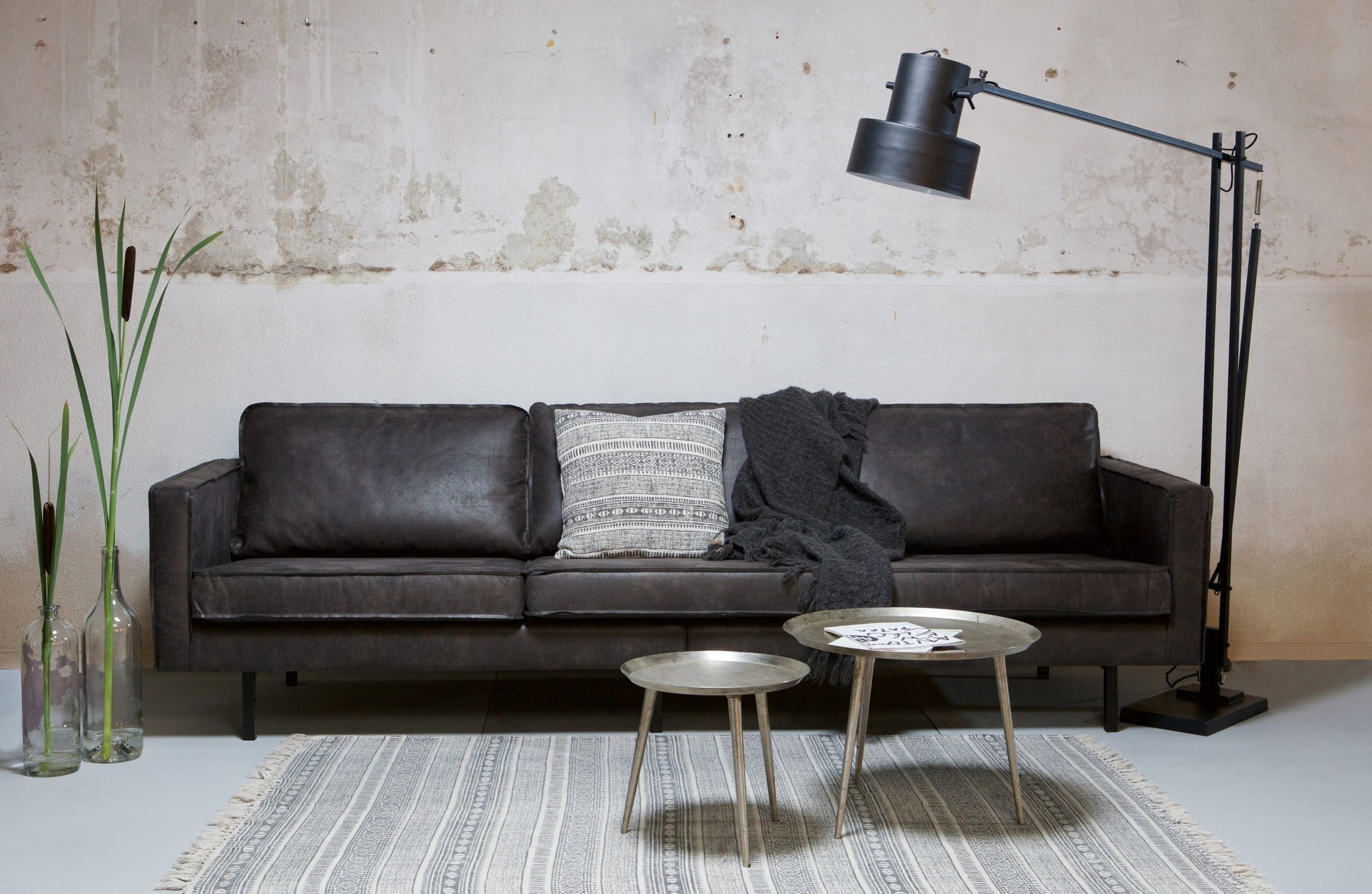 BePureHome Rodeo 3-zitsbank Zwart Black Bank