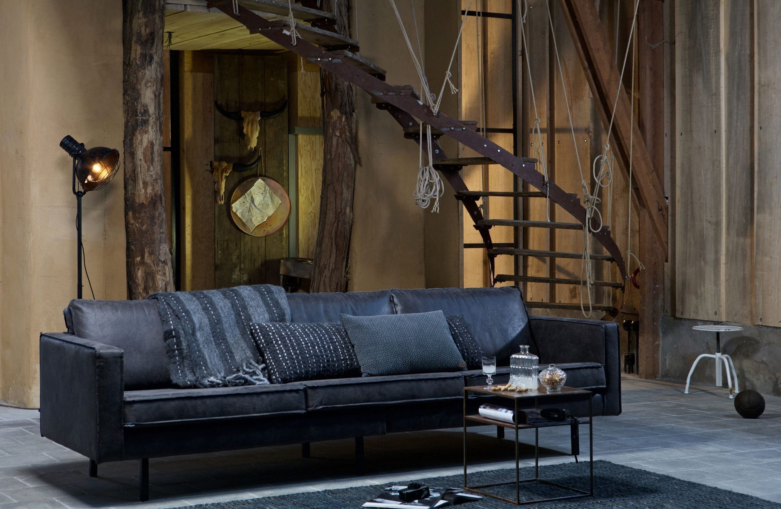BePureHome Rodeo 3-zitsbank Zwart Black Bank