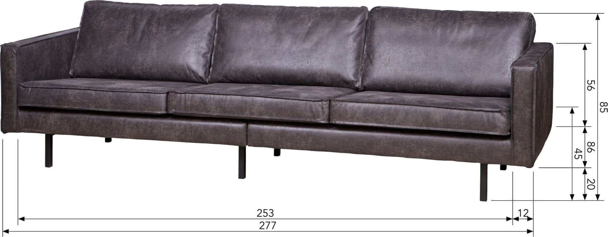 BePureHome Rodeo 3-zitsbank Zwart Black Bank