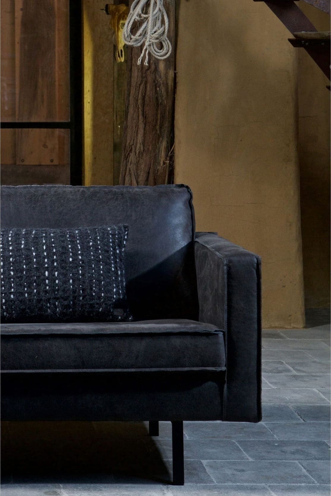 BePureHome Rodeo Chaise Longue Links Zwart Black Bank