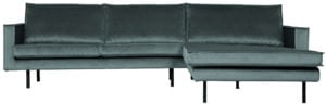 BePureHome Rodeo Chaise Longue Rechts Velvet Teal Teal Bank