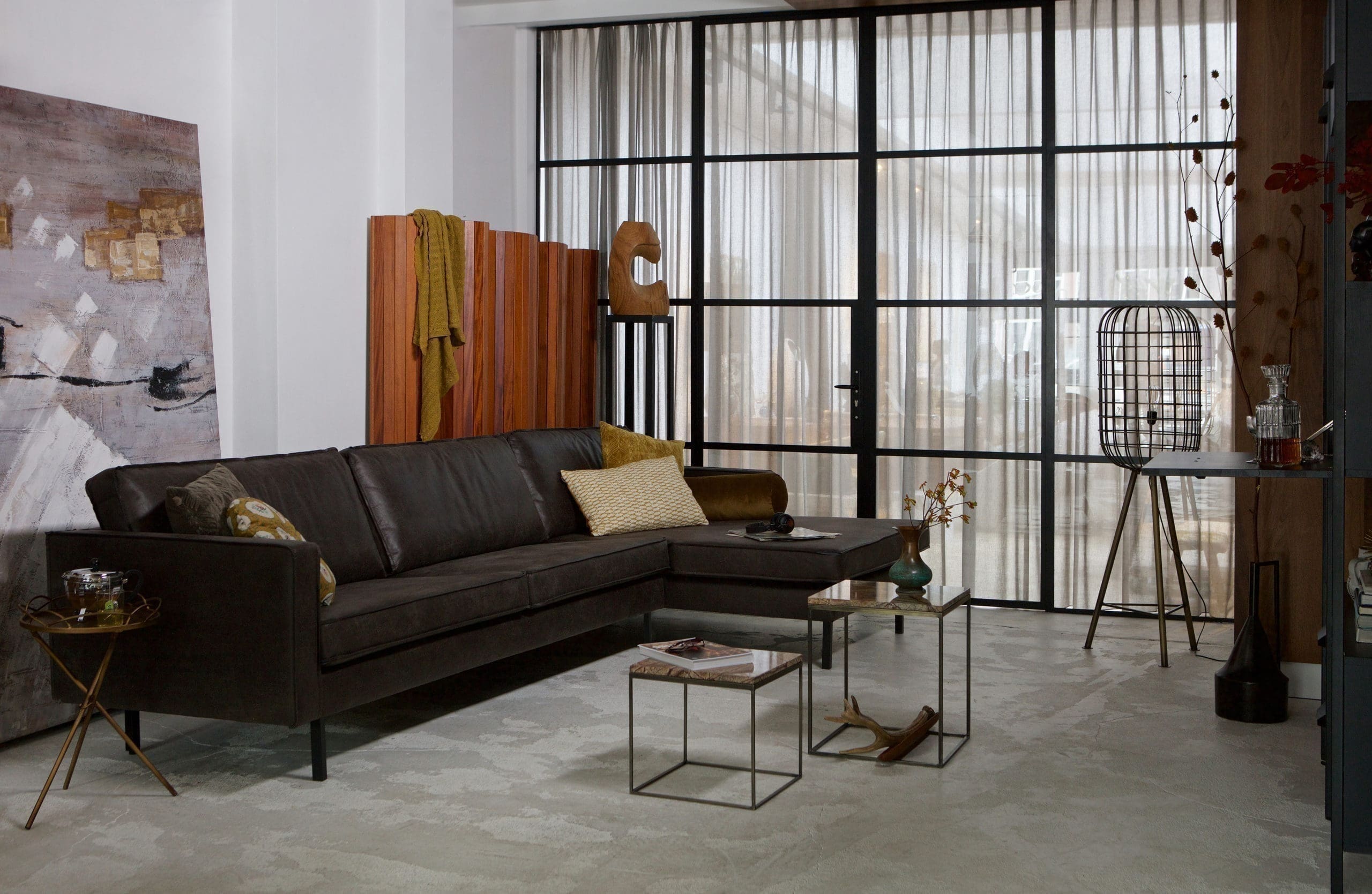 BePureHome Rodeo Chaise Longue Rechts Zwart Black Bank