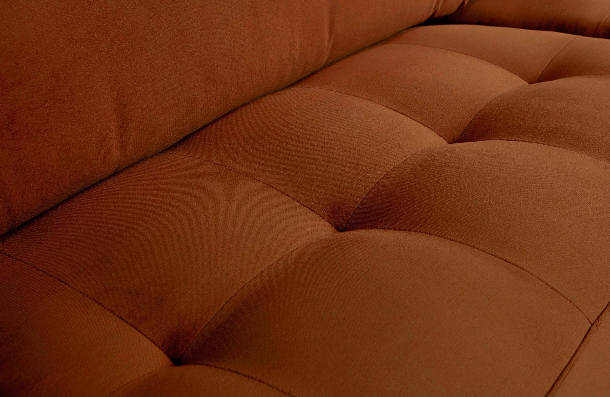BePureHome Rodeo Classic 2,5-zitsbank Velvet Roest Rust Bank