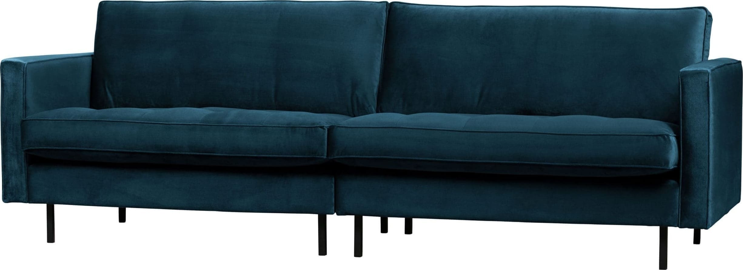 BePureHome Rodeo Classic 3-zitsbank Velvet Blue Blue Bank