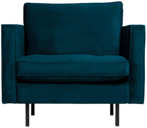 BePureHome Rodeo Classic Fauteuil Velvet Blue Blue Bank