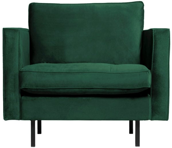 BePureHome Rodeo Classic Fauteuil Velvet Green Forest Green Bank