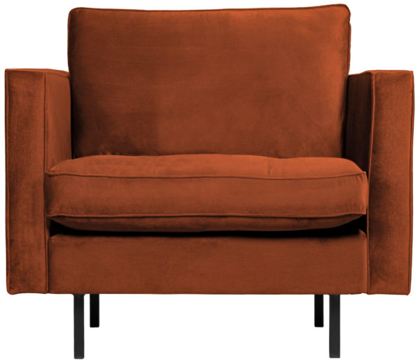 BePureHome Rodeo Classic Fauteuil Velvet Roest Rust Bank