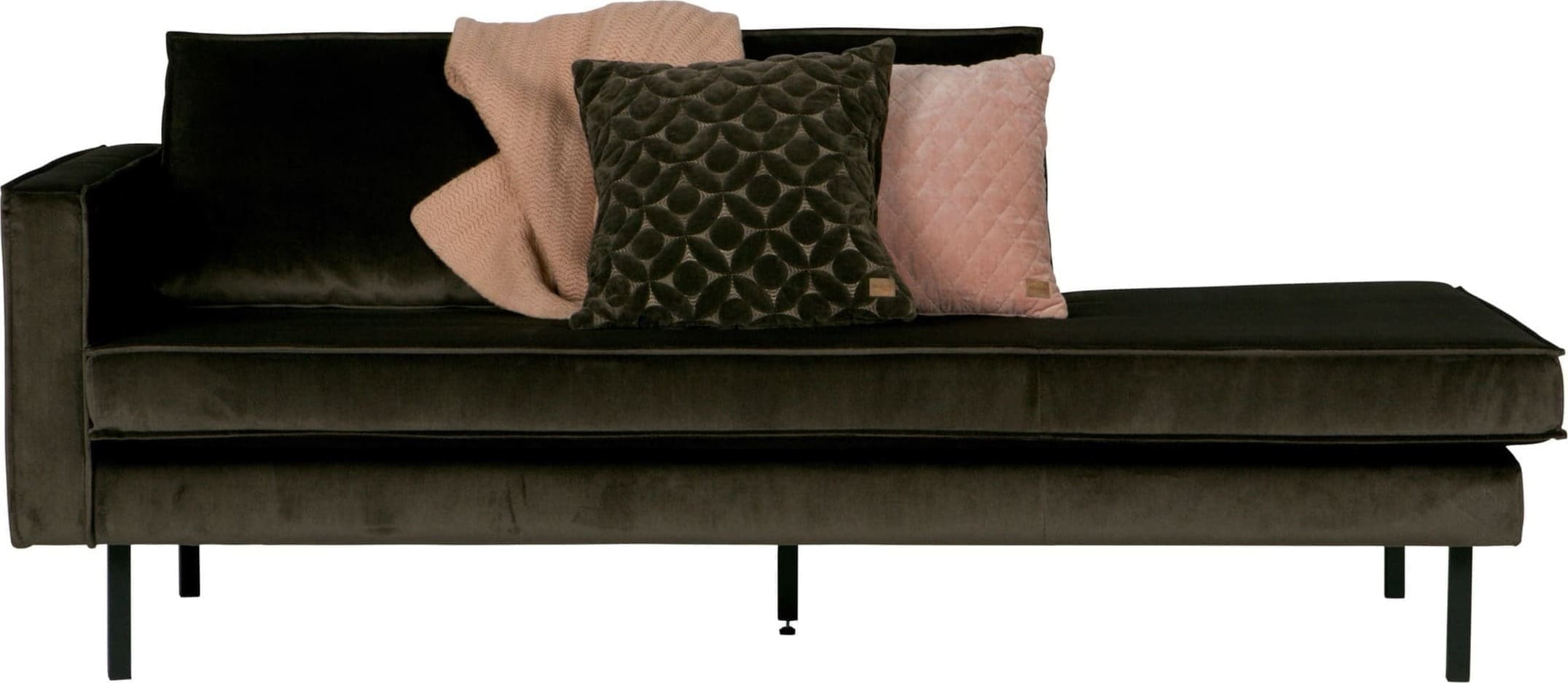 BePureHome Rodeo Daybed Left Velvet Dark Green Hunter Dark green Bank