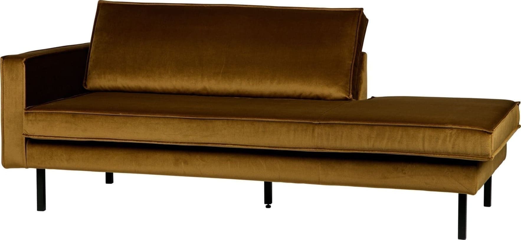 BePureHome Rodeo Daybed Left Velvet Honing Geel Honey yellow Bank