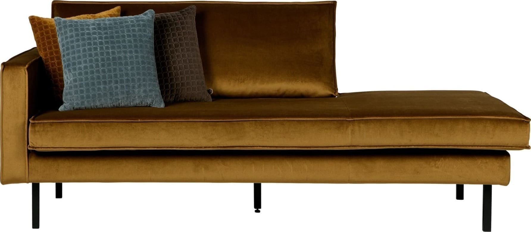 BePureHome Rodeo Daybed Left Velvet Honing Geel Honey yellow Bank