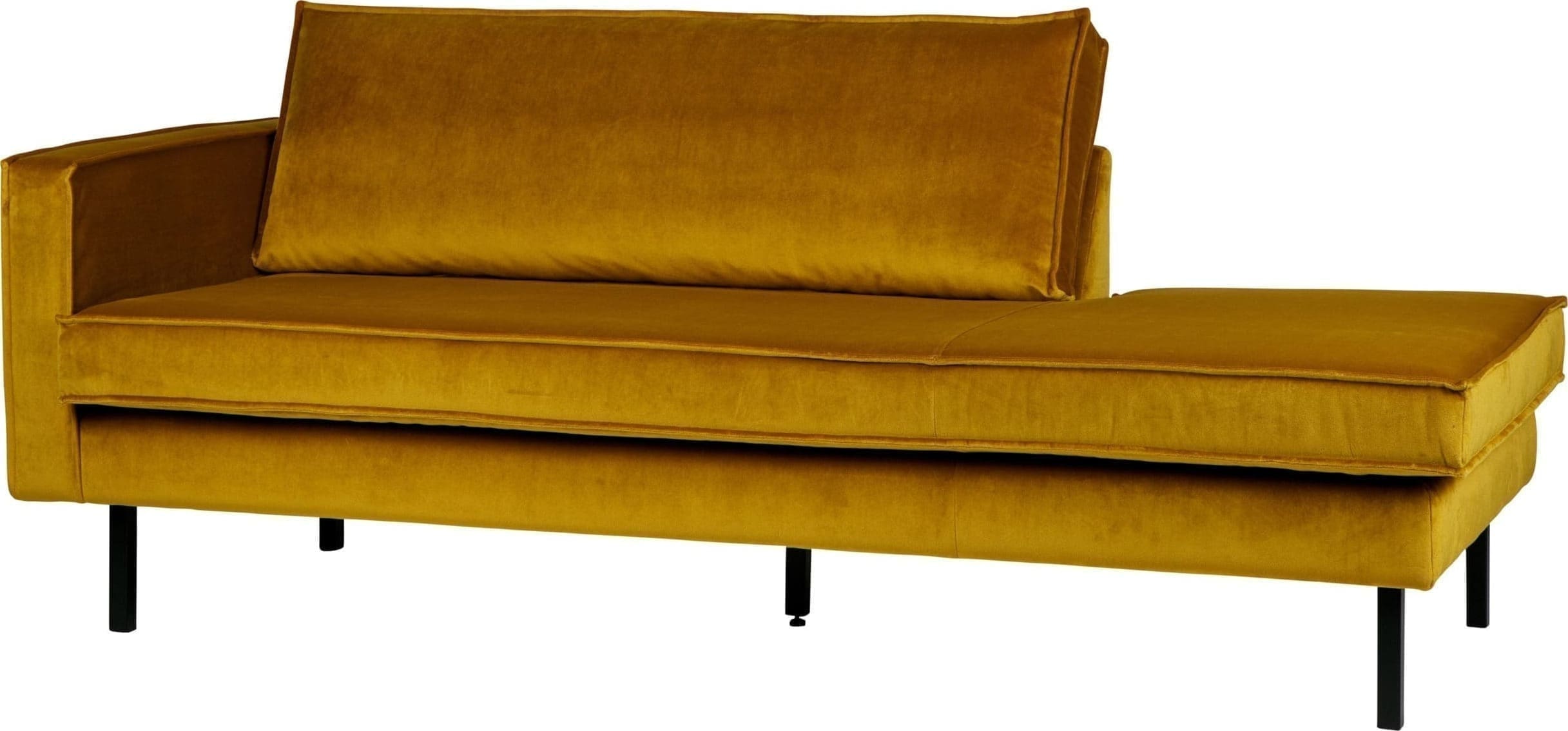 BePureHome Rodeo Daybed Left Velvet Oker Ochre Bank