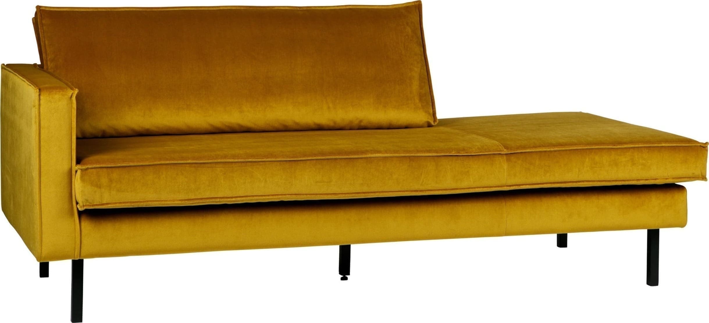 BePureHome Rodeo Daybed Left Velvet Oker Ochre Bank