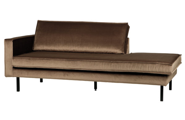 BePureHome Rodeo Daybed Left Velvet Taupe Taupe Bank