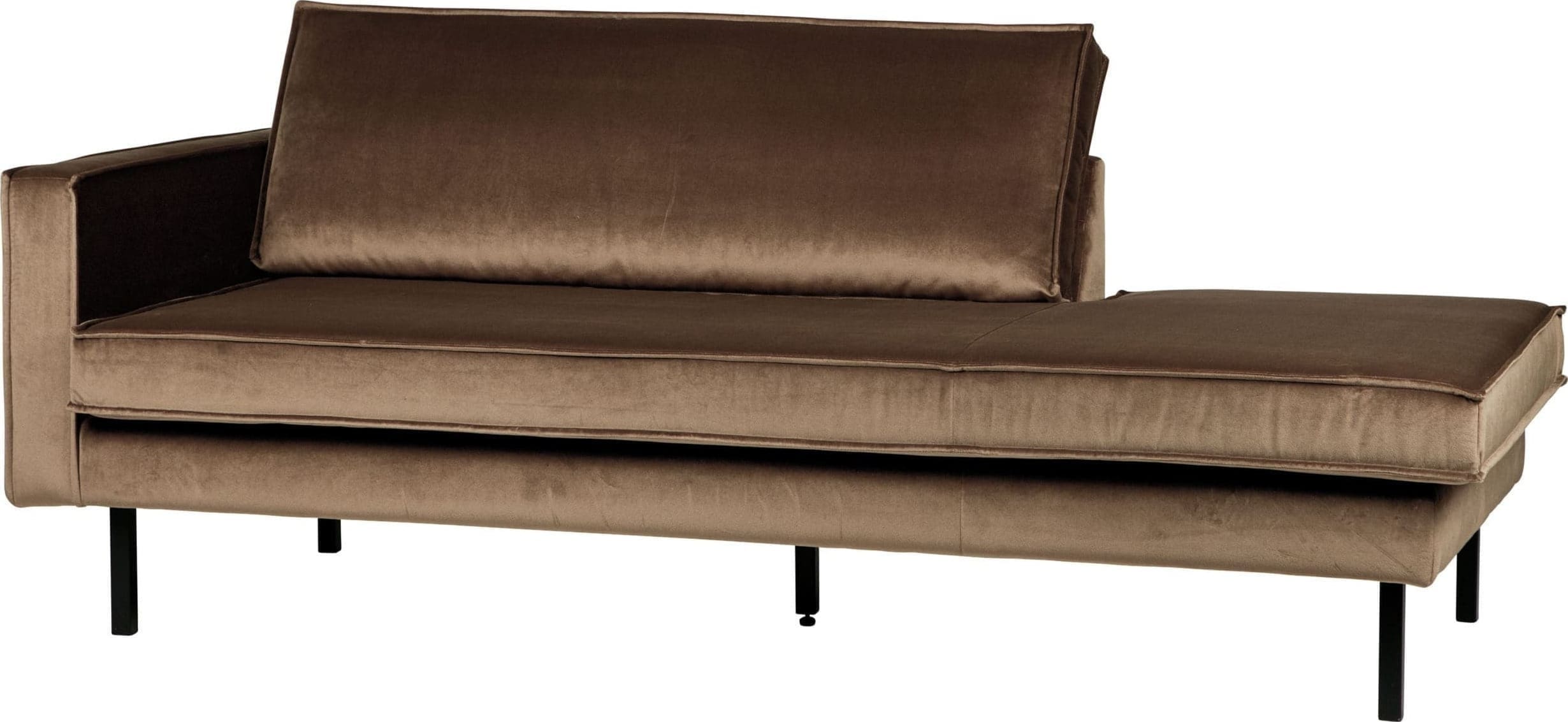 BePureHome Rodeo Daybed Left Velvet Taupe Taupe Bank