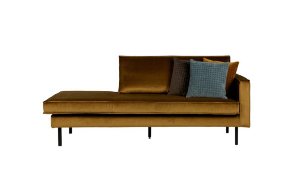 BePureHome Rodeo Daybed Right Velvet Honing Geel Honey yellow Bank