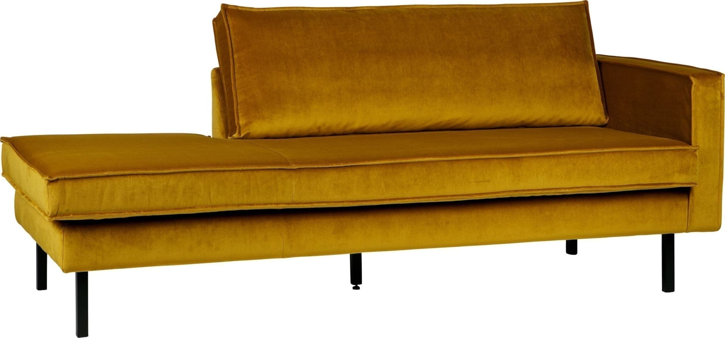 BePureHome Rodeo Daybed Right Velvet Oker Ochre Bank