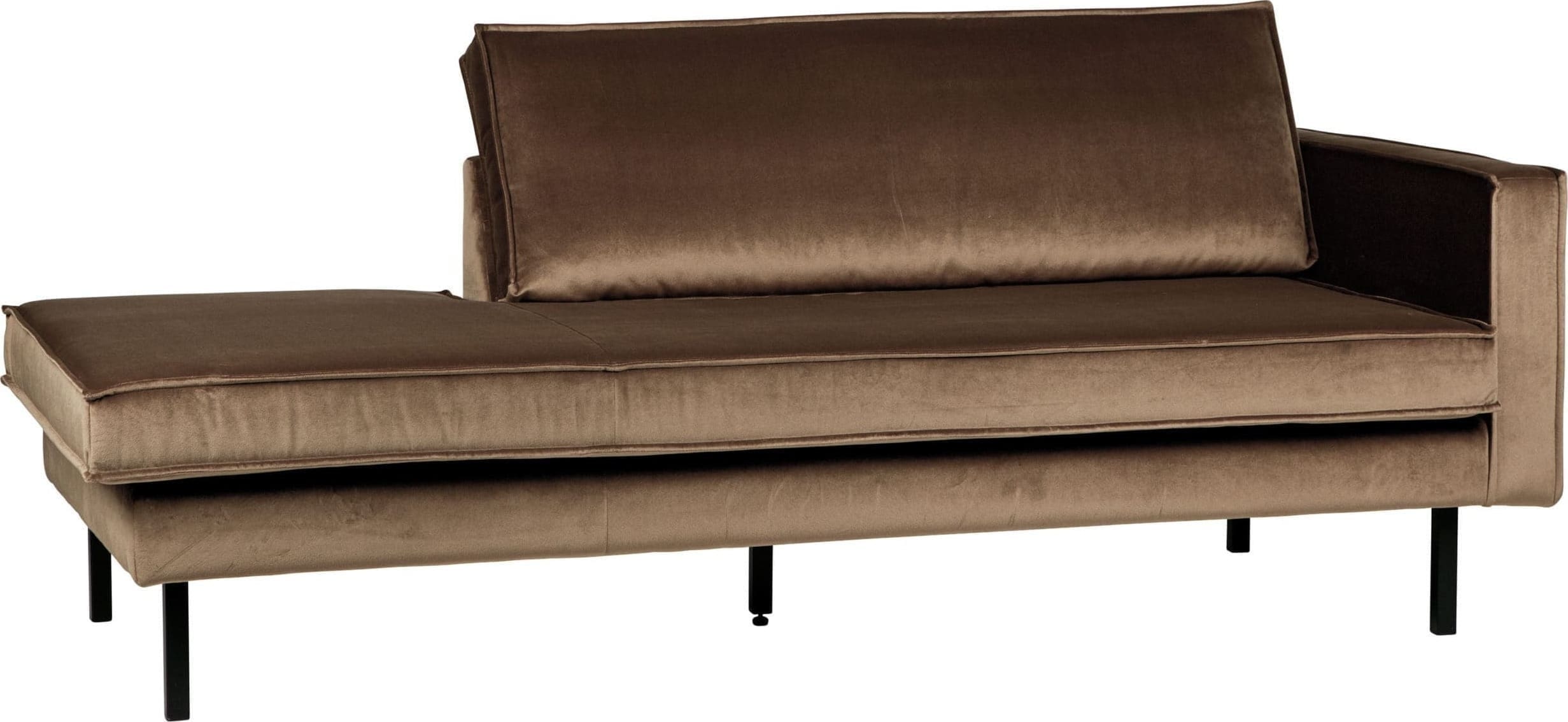 BePureHome Rodeo Daybed Right Velvet Taupe Taupe Bank