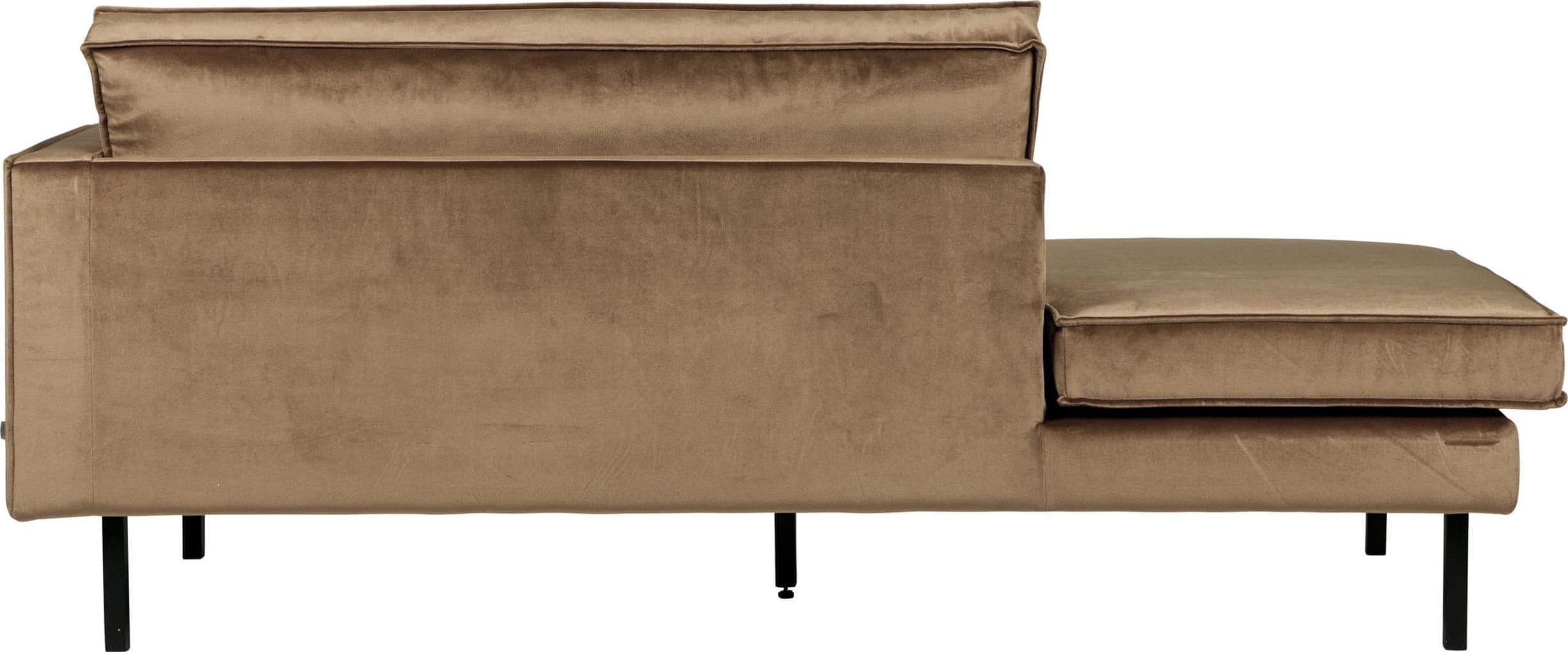 BePureHome Rodeo Daybed Right Velvet Taupe Taupe Bank