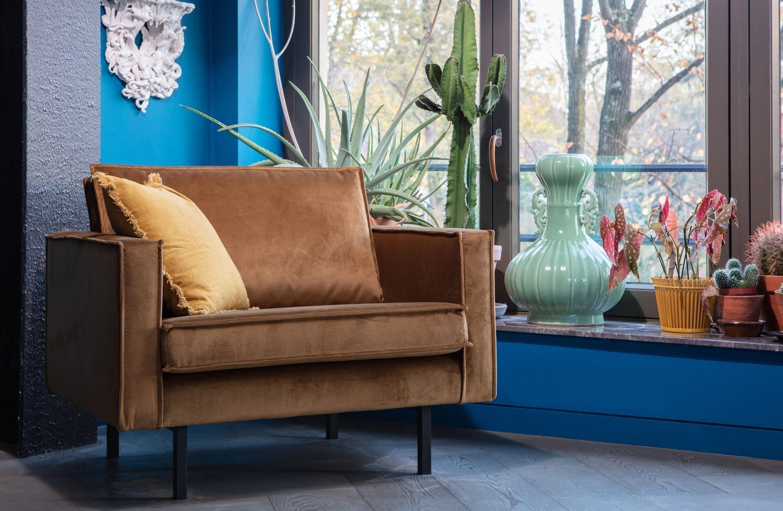 BePureHome Rodeo Fauteuil Velvet Honing Geel Honey yellow Bank