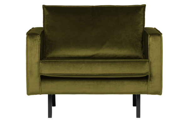 BePureHome Rodeo Fauteuil Velvet Olive Olive green Bank