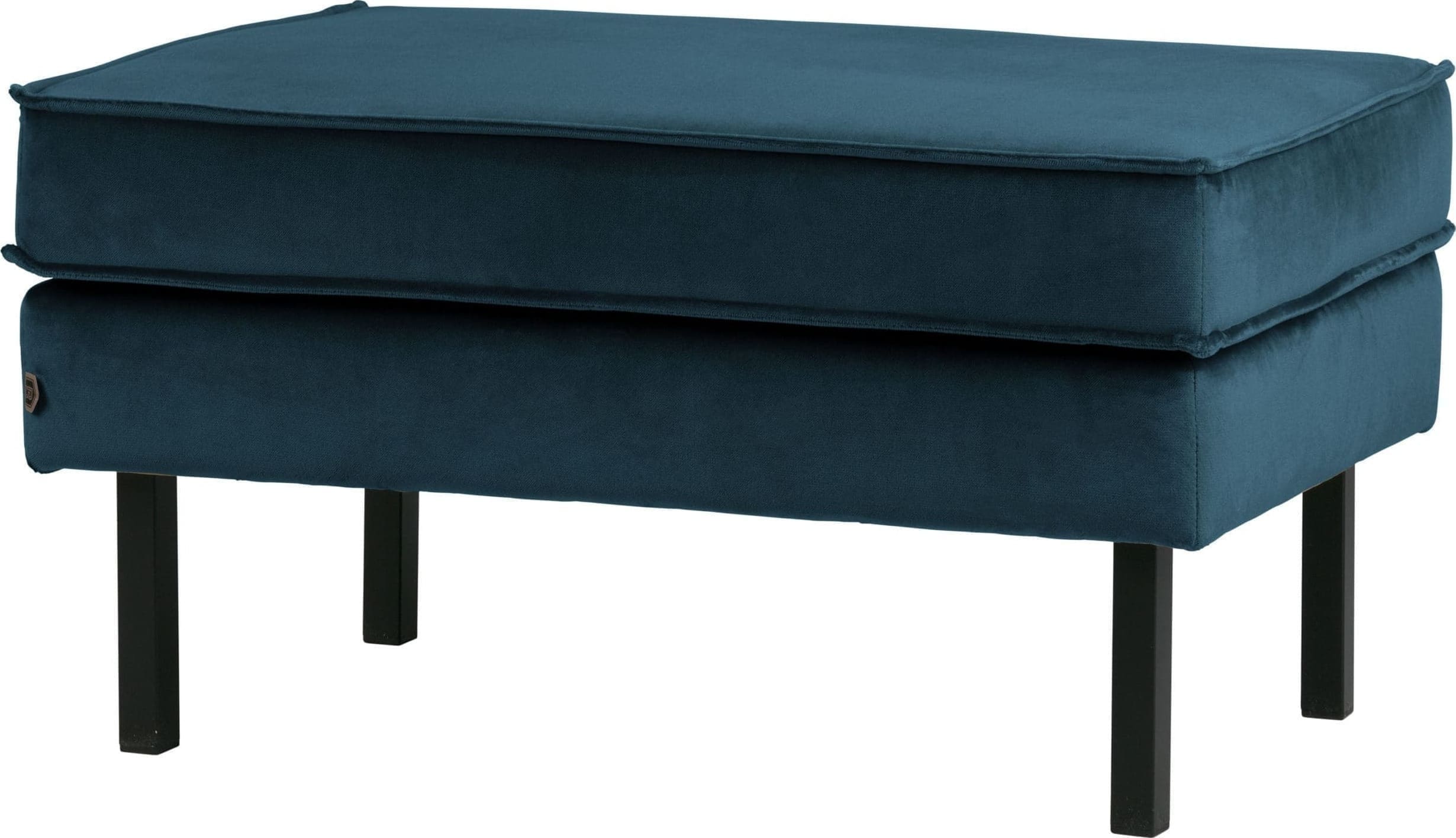 BePureHome Rodeo Hocker Op Poten Velvet Blue Blue Eetkamerstoel