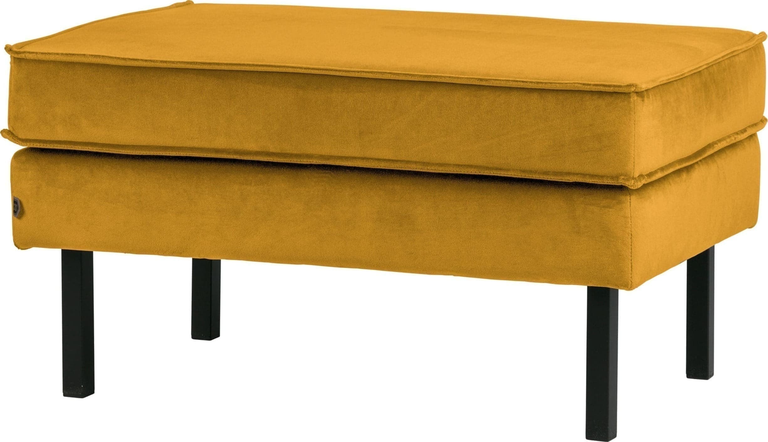 BePureHome Rodeo Hocker Op Poten Velvet Oker Ochre Eetkamerstoel