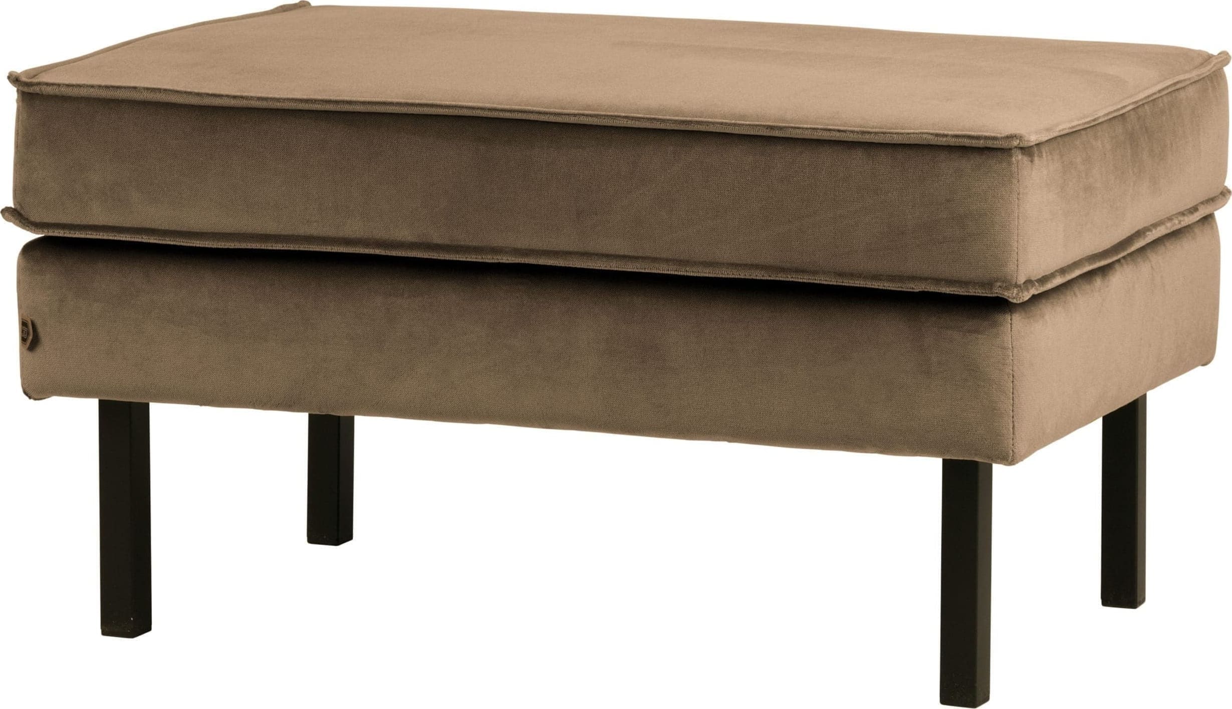 BePureHome Rodeo Hocker Op Poten Velvet Taupe Taupe Eetkamerstoel